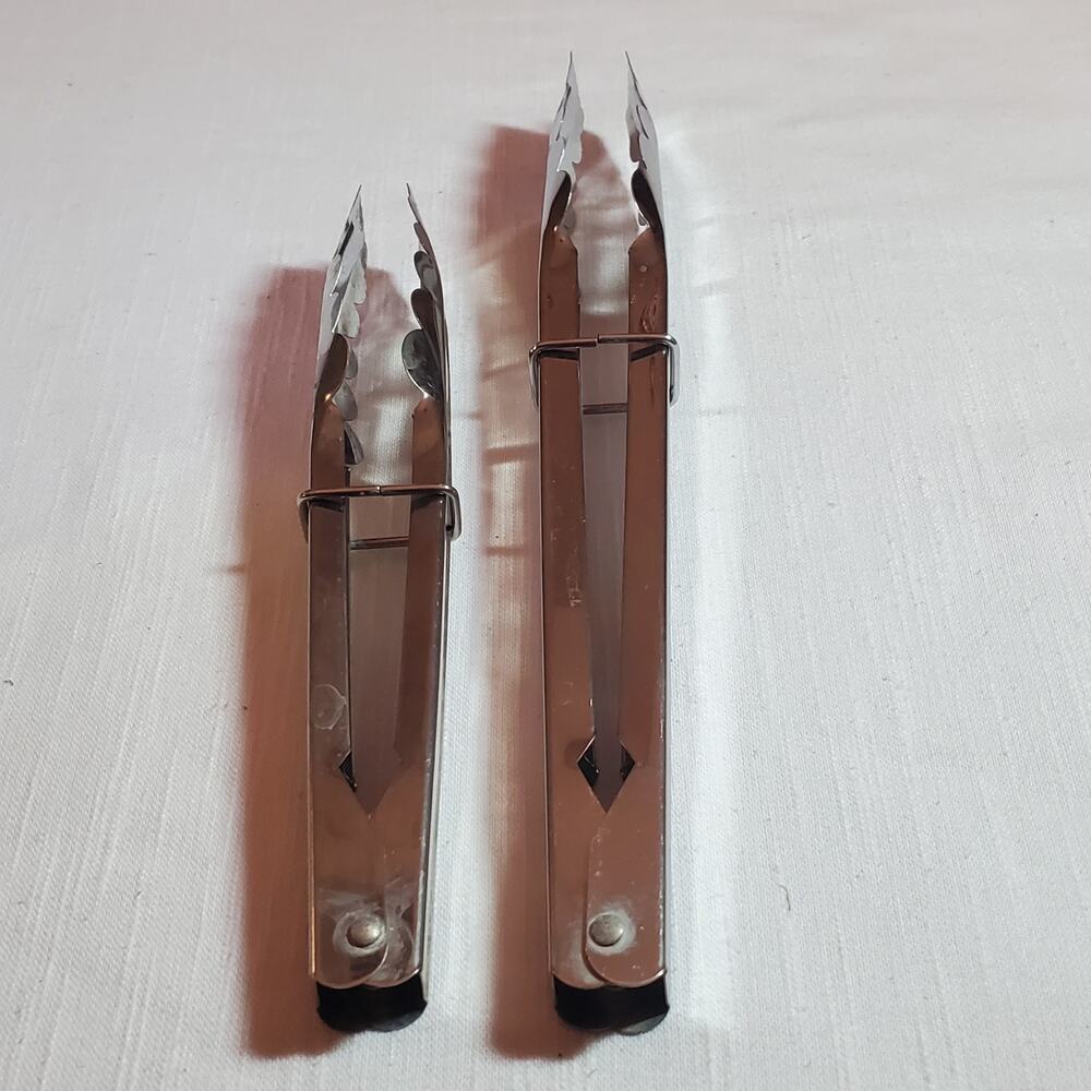 Stainless Steel Kitchen Tongs Locking Food Cooking BBQ Grilling Pair